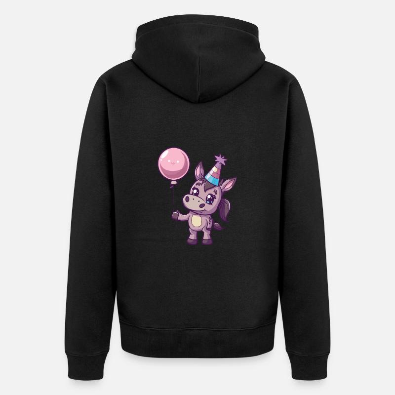 Âne Anniversaire Bébé - Veste à capuche bio Premium Unisexe - noir