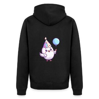Colombe oiseau anniversaire bébé - Veste à capuche bio Premium Unisexe - noir - Dos - Nico (187cm)
