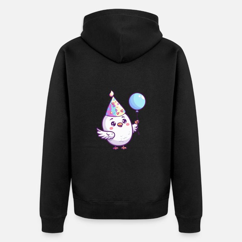 Colombe oiseau anniversaire bébé - Veste à capuche bio Premium Unisexe - noir