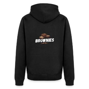 Brownies, Cuisson, Plaque de gâteau, Éventail de brownies - Veste à capuche bio Premium Unisexe - noir - Dos - Nico (187cm)