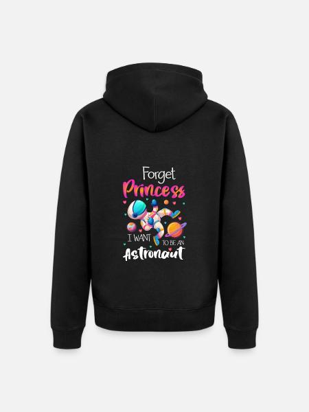 Astronaut Logo Stars Discovery - Unisex Premium Organic Zip Hoodie - black