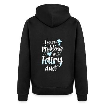 Fantasy Girl Magical Princess - Unisex Premium Organic Zip Hoodie - black - Back - Nico (187cm)