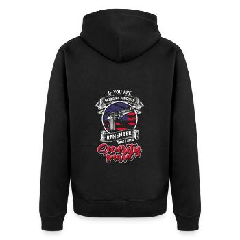 Security Security guard Bouncer - Unisex Premium Organic Zip Hoodie - black - Back - Nico (187cm)