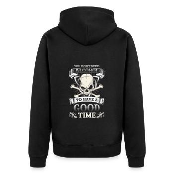 Beer Reason End - Unisex Premium Organic Zip Hoodie - black - Back - Nico (187cm)