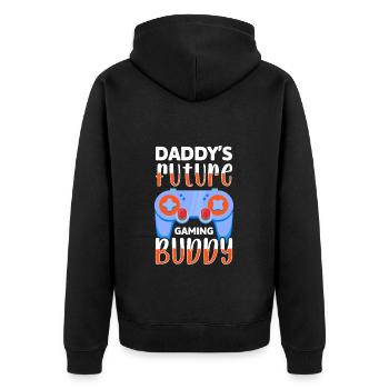 Pregnant Birth Family Baby Sayings - Unisex Premium Organic Zip Hoodie - black - Back - Nico (187cm)
