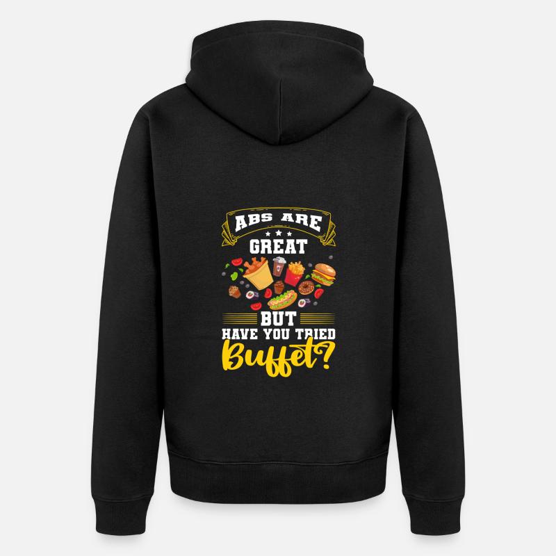Buffet counter Self-service drinks - Unisex Premium Organic Zip Hoodie - black