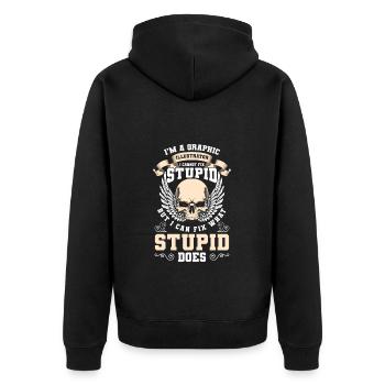 Designerin Künstlerin - Unisex Premium Bio Zip Hoodie - Schwarz - Hinten - Nico (187cm)