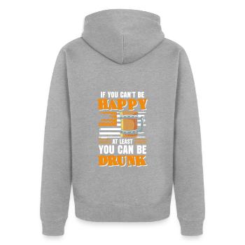 Biertrinker Saufen Trinken Kneipe - Unisex Premium Bio Zip Hoodie - Grau meliert - Hinten - Nico (187cm)