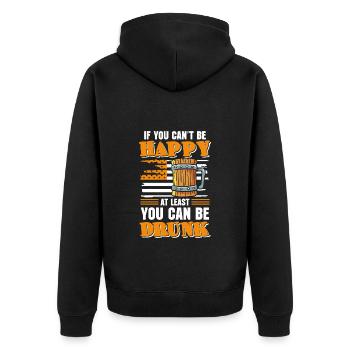 Beer drinkers booze drinking pub - Unisex Premium Organic Zip Hoodie - black - Back - Nico (187cm)