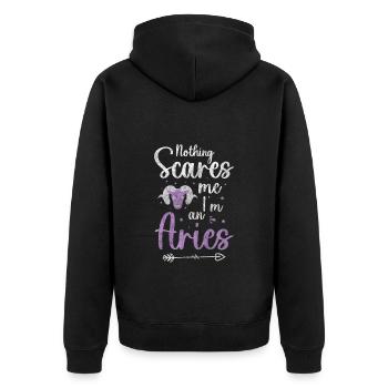 Horoskop Astrologie Minerva - Unisex Premium Bio Zip Hoodie - Schwarz - Hinten - Nico (187cm)