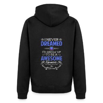Constellation de naissance du zodiaque des Gémeaux - Veste à capuche bio Premium Unisexe - noir - Dos - Nico (187cm)