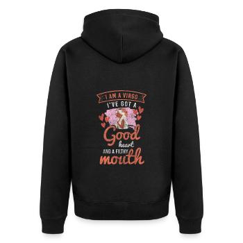 Zodiac signs September characteristics Mercury - Unisex Premium Organic Zip Hoodie - black - Back - Nico (187cm)
