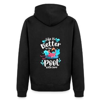 Piscine Natation Flamant Cool - Veste à capuche bio Premium Unisexe - noir - Dos - Nico (187cm)