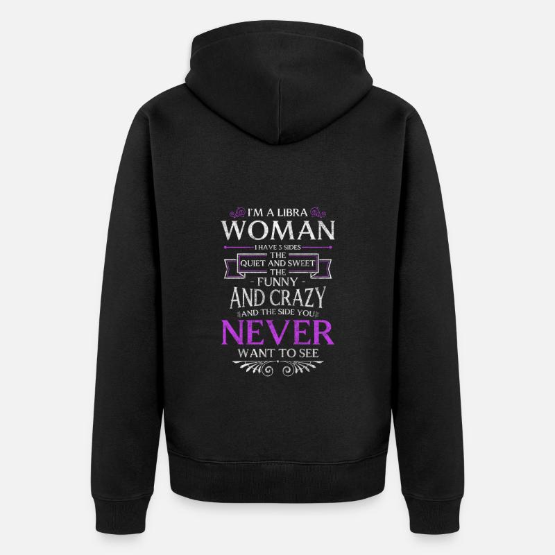 Waage Sternbild September Konstellation - Unisex Premium Bio Zip Hoodie - Schwarz
