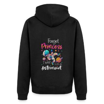 Weltall Stern Raumfahrer - Unisex Premium Bio Zip Hoodie - Schwarz - Hinten - Nico (187cm)