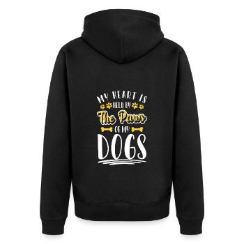Dog Owner Paw Mistress Pet - Unisex Premium Organic Zip Hoodie - black - Back - Nico (187cm)