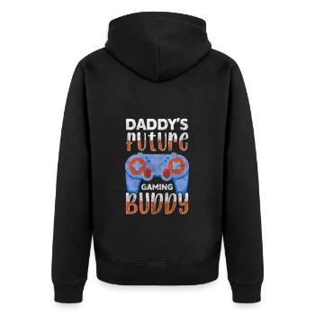 Bébé Papa Amour Ventre - Veste à capuche bio Premium Unisexe - noir - Dos - Nico (187cm)