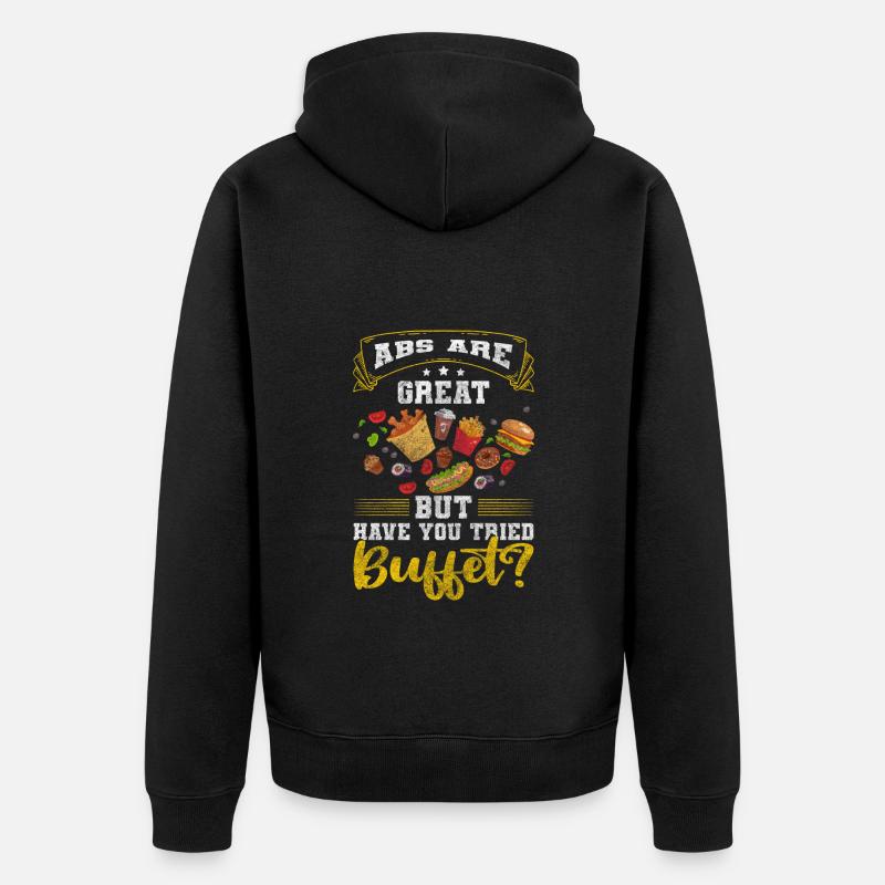Essen Speisen - Unisex Premium Bio Zip Hoodie - Schwarz