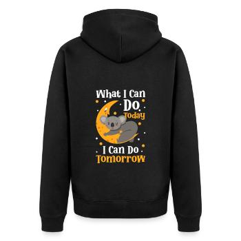 Koala Bear Tree - Unisex Premium Organic Zip Hoodie - black - Back - Nico (187cm)