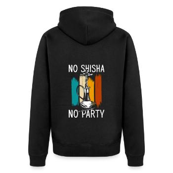 Wasserpfeife Rauch Orient - Unisex Premium Bio Zip Hoodie - Schwarz - Hinten - Nico (187cm)