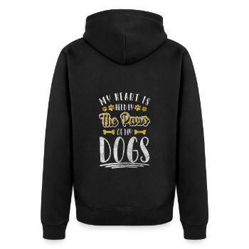 Propriétaire de chien Meilleur ami Propriétaire de chien - Veste à capuche bio Premium Unisexe - noir - Dos - Nico (187cm)