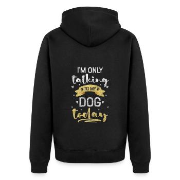 Pattes de chien Chiot École de chien - Veste à capuche bio Premium Unisexe - noir - Dos - Nico (187cm)
