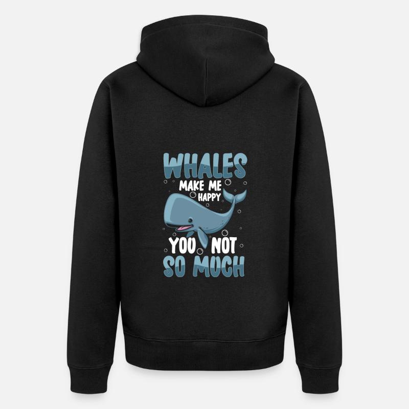 baleines poissons créatures marines - Veste à capuche bio Premium Unisexe - noir