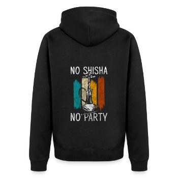 Shisha Dampf Chillen Blubbern - Unisex Premium Bio Zip Hoodie - Schwarz - Hinten - Nico (187cm)