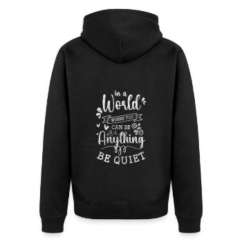 Antisozial Alleine Zurückgezogen - Unisex Premium Bio Zip Hoodie - Schwarz - Hinten - Nico (187cm)