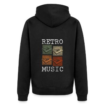 Retro Cassette Radio 80s Party - Unisex Premium Organic Zip Hoodie - black - Back - Nico (187cm)