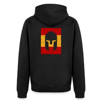 Gladiator Spain - Flag - Unisex Premium Organic Zip Hoodie - black - Back - Nico (187cm)