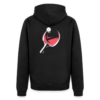 Équipe d’illustration de jeu de raquette de tennis de table - Veste à capuche bio Premium Unisexe - noir - Dos - Nico (187cm)
