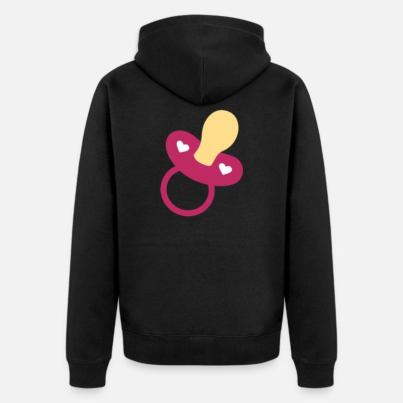 Idée cadeau naissance bébé 2025 - Veste à capuche bio Premium Unisexe - noir