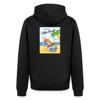 Coffee Break - ItsTime for a Coffee Break Dive in - Unisex Premium Organic Zip Hoodie - black - Back - Nico (187cm)