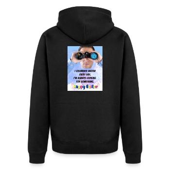 Ostern Joyeuses Pâques Je célèbre Pâques tous les jours. - Veste à capuche bio Premium Unisexe - noir - Dos - Nico (187cm)