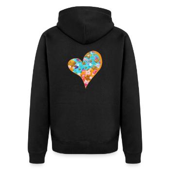 FrühlingsBlüten - Sonja Ariel von Staden - Unisex Premium Bio Zip Hoodie - Schwarz - Hinten - Nico (187cm)