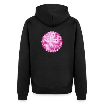 FrühlingsSchmetterlinge - Sonja Ariel von Staden - Unisex Premium Bio Zip Hoodie - Schwarz - Hinten - Nico (187cm)