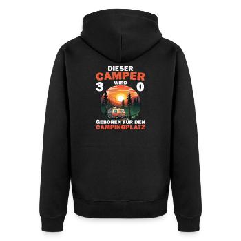 30 Geburtstag Camper Camping Wohnmobil Campen - Unisex Premium Bio Zip Hoodie - Schwarz - Hinten - Nico (187cm)