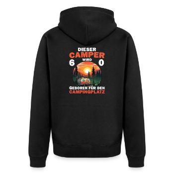 60 Geburtstag Camping Campen Wohnmobil Spruch - Unisex Premium Bio Zip Hoodie - Schwarz - Hinten - Nico (187cm)