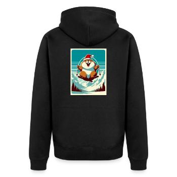 Marmotte Ski logo Vintage - Veste à capuche bio Premium Unisexe - noir - Dos - Nico (187cm)