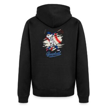 Dynamic Baseball Swing Illustration - Unisex Premium Organic Zip Hoodie - black - Back - Nico (187cm)