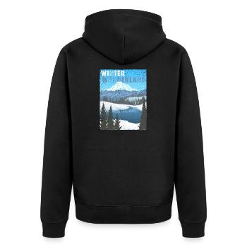 Winter Wonderland - public domain modificated - Unisex Premium Organic Zip Hoodie - black - Back - Nico (187cm)
