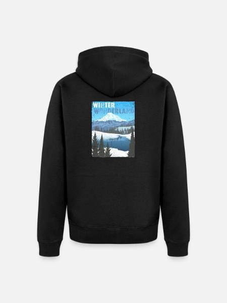 Winter Wonderland - public domain modificated - Unisex Premium Bio Zip Hoodie - Schwarz