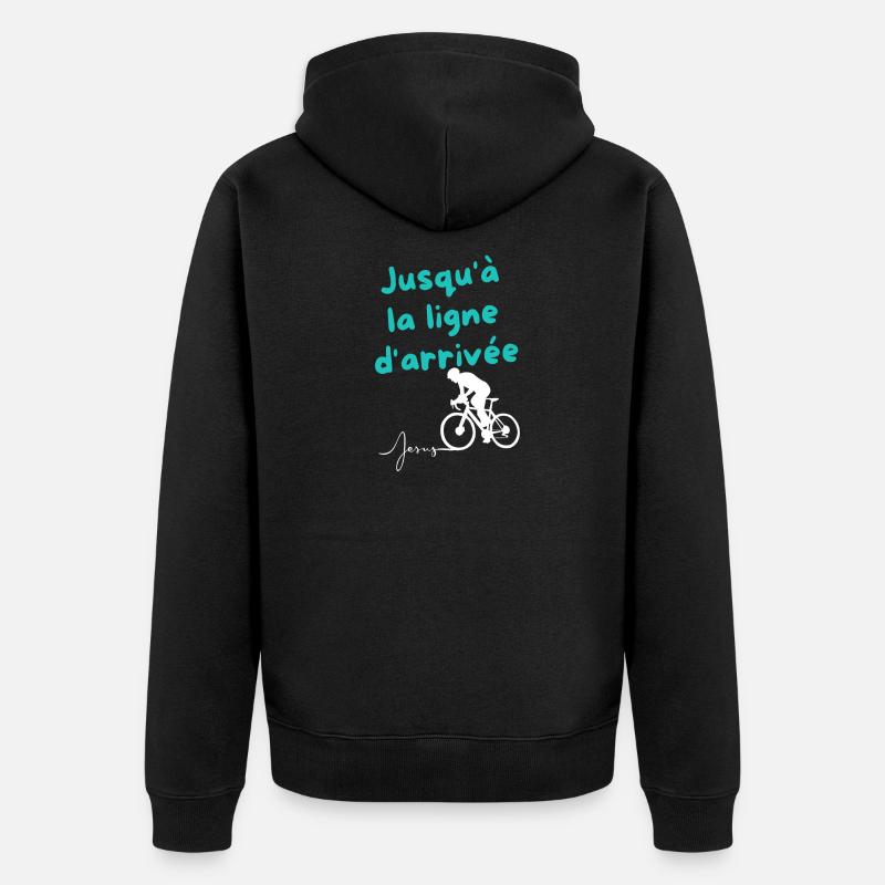 Persévérance Jusqu'à la Ligne d'Arrivée - Veste à capuche bio Premium Unisexe - noir