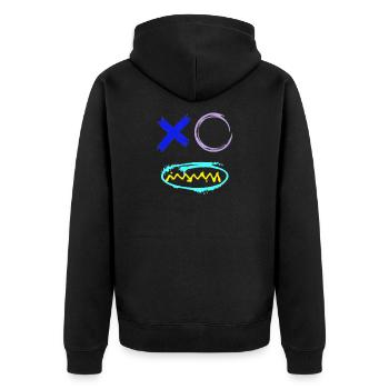 Face Graffiti Teeth - Unisex Premium Organic Zip Hoodie - black - Back - Nico (187cm)