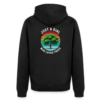 Just a girl who loves trees - Unisex Premium Organic Zip Hoodie - black - Back - Nico (187cm)