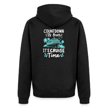 Kreuzfahrt Urlaub - Unisex Premium Bio Zip Hoodie - Schwarz - Hinten - Nico (187cm)