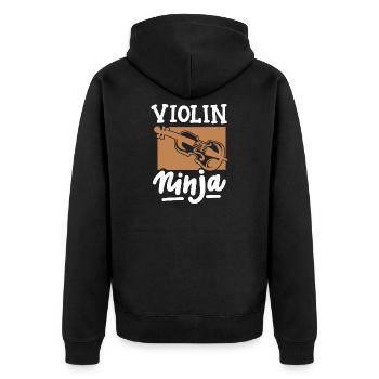 Geigenspieler Geiger - Unisex Premium Bio Zip Hoodie - Schwarz - Hinten - Nico (187cm)