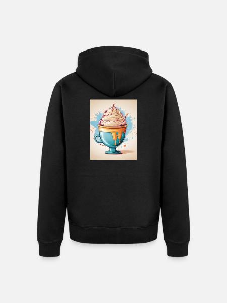 Eisbecher Sommer - Unisex Premium Bio Zip Hoodie - Schwarz