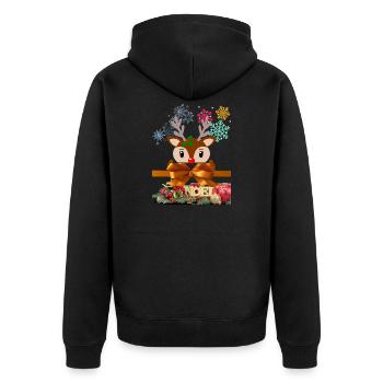 Renne de Noël enjoué - Veste à capuche bio Premium Unisexe - noir - Dos - Nico (187cm)
